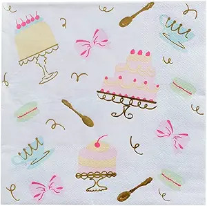 Daydream Society Let them Eat Cake - Large Paper Party Napkins in Pastel Colors - Cake Design wit... | Amazon (US)