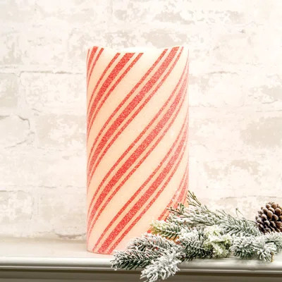 Frosty Candy Cane LED Pillar 6" x 12 | Wayfair North America