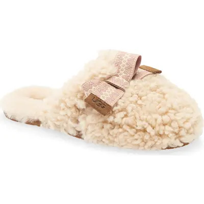 UGG(r) Maxi Curly Genuine Shearling Scuff Slipper in Chestnut at Nordstrom, Size 5 | Nordstrom