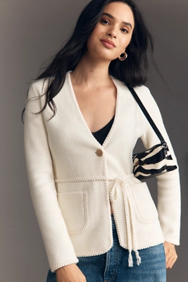 NVLT Knit V-Neck Blazer | Anthropologie (US)