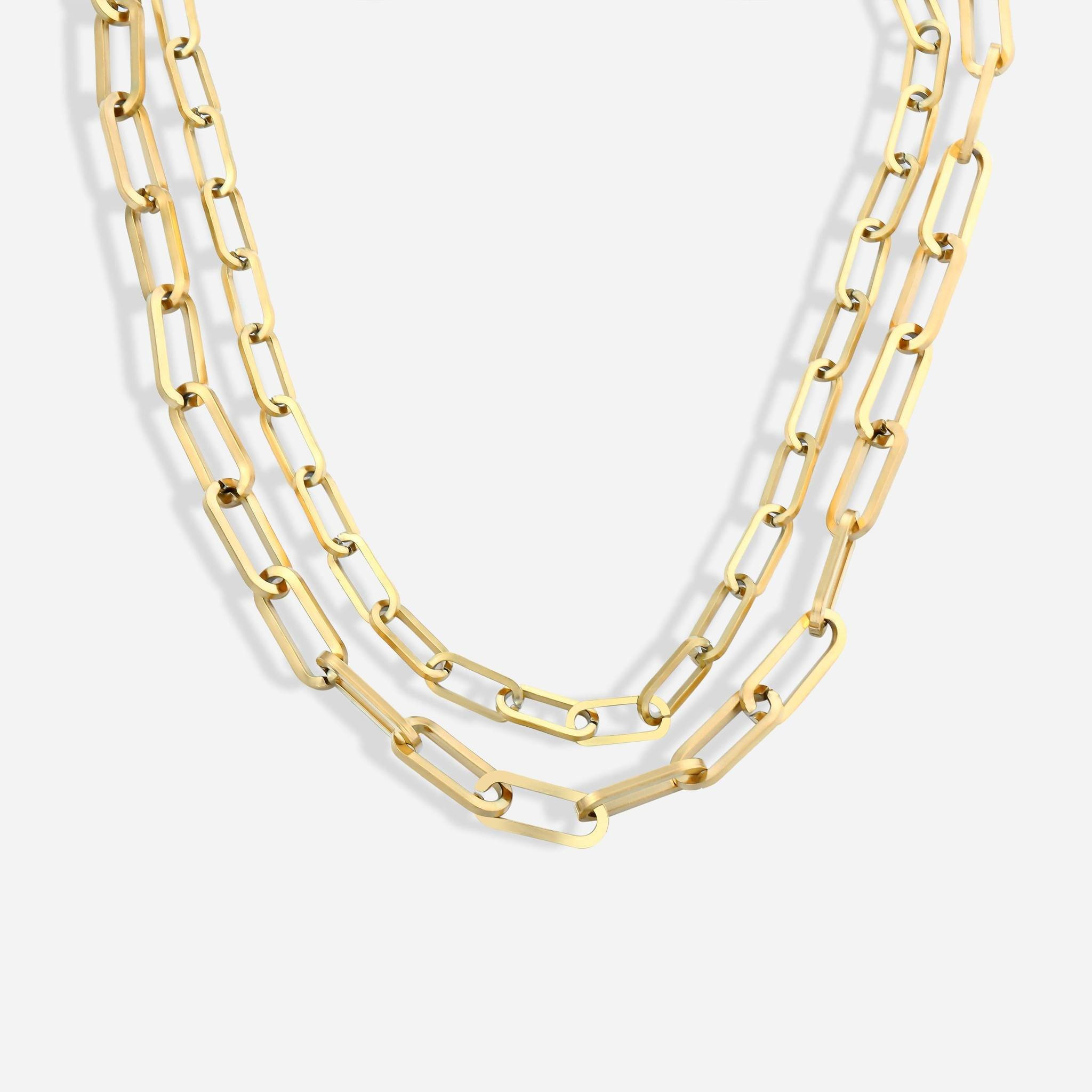 Adriana Layered Paperclip Link Necklace | Victoria Emerson