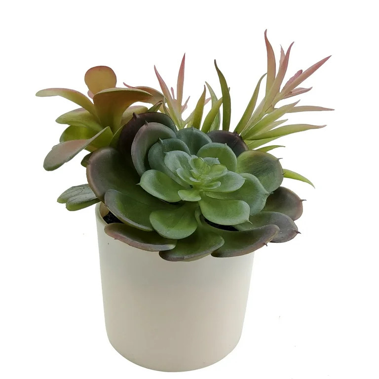 Mainstays 6.5in Indoor Artificial Succulents in Pot, Green Color. | Walmart (US)
