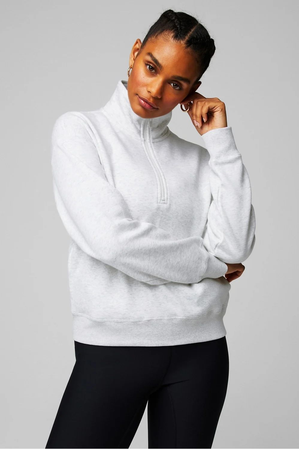Cozy Fleece Half Zip Sweatshirt | Fabletics - North America