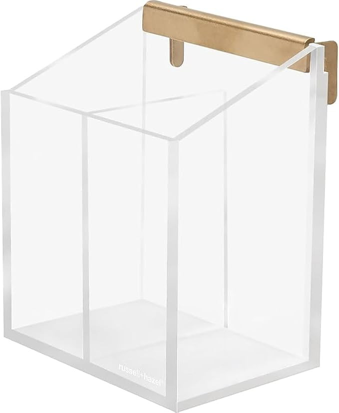 russell+hazel Acrylic Wall Pencil Bloc, Clear with Gold-Tone Hardware, 4.175” x 3.5” x 5.125... | Amazon (US)