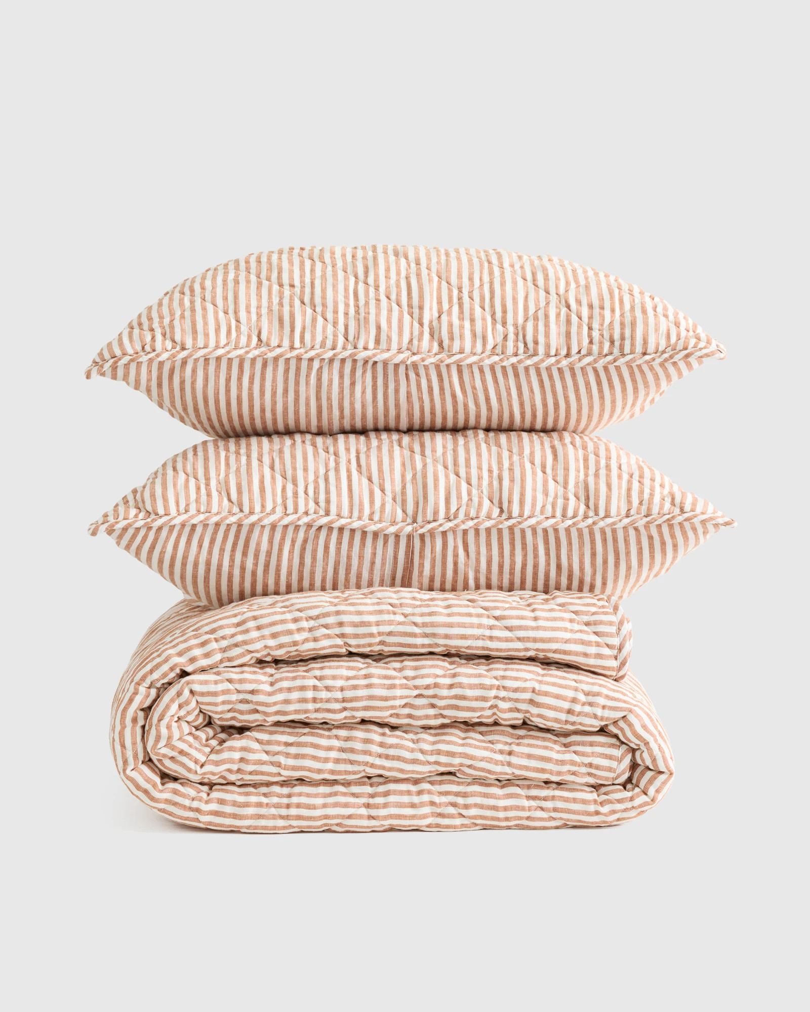 European Linen Striped Quilt Set | Quince