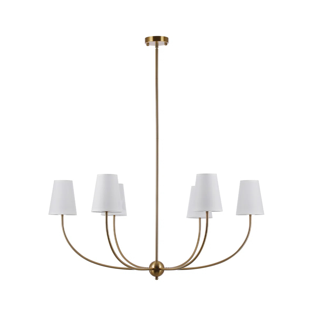 6-light 40" Wide Vintage Chandelier With White Fabric Shade | Wayfair North America