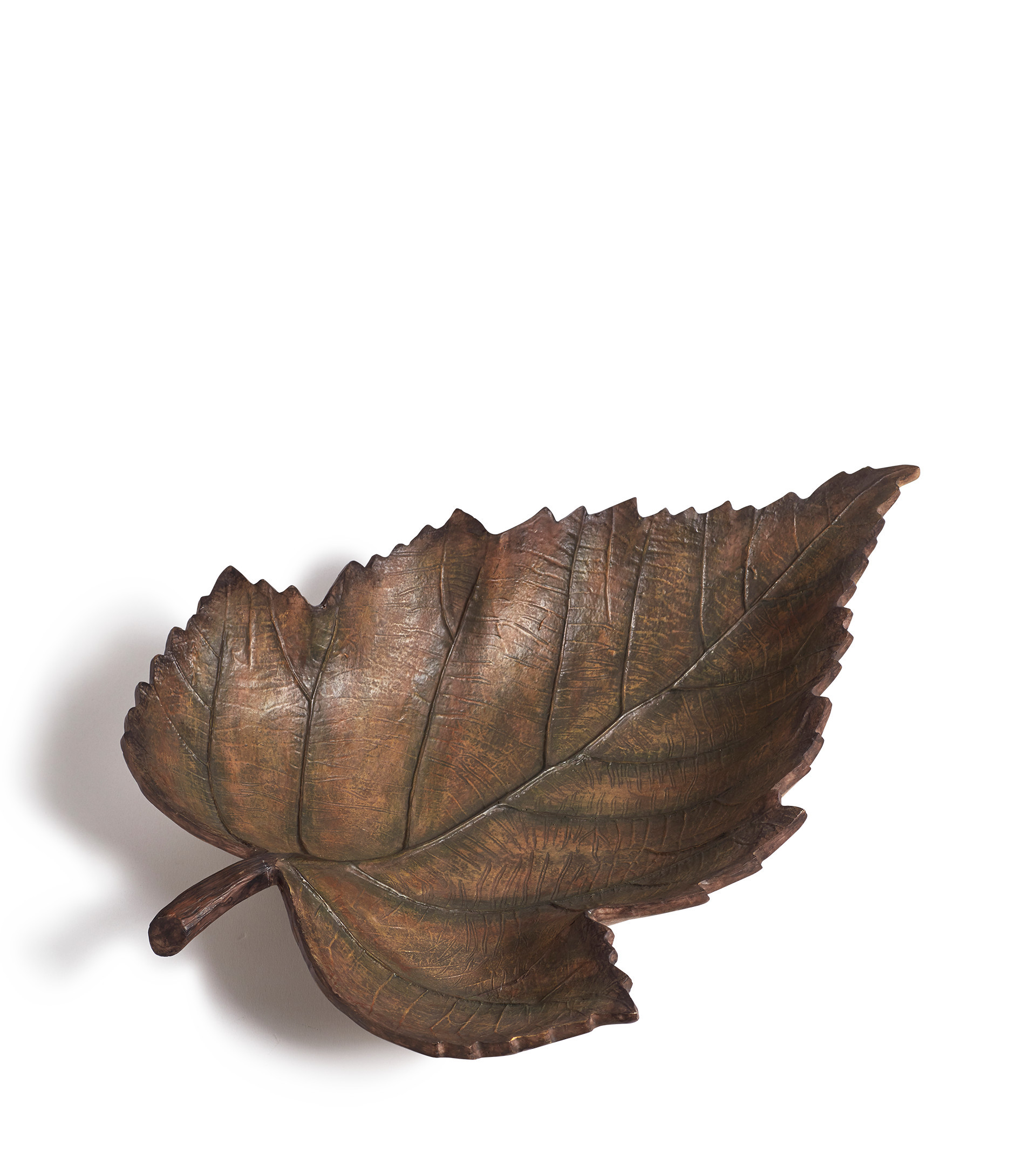 Laurentia Maple Leaf Dish - Green/Brown | OKA UK