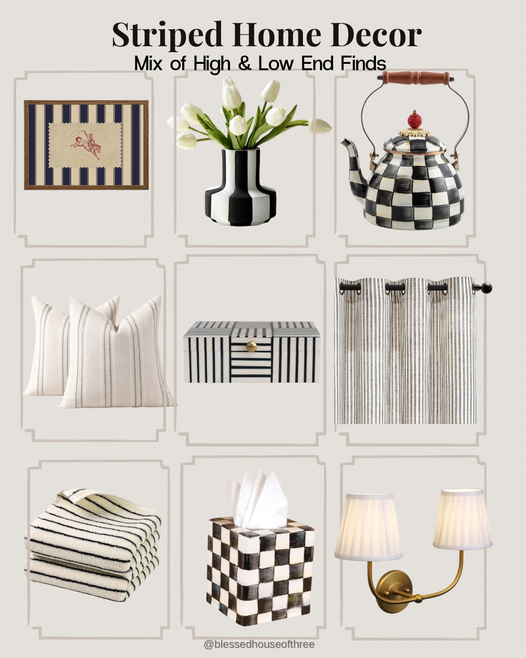 Striped decor is having a major moment right now and I love mixing high and low pieces to create a timeless designer look without overspending. From tailored pillows and striped storage to the statement check kettle and warm wood lamp, these finds add contrast, texture, and classic style to any space while keeping it elevated and inviting.

#LTKHome #LTKSeasonal #LTKSaleAlert