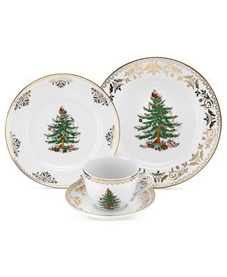 Christmas Tree Gold 4 Piece Place Setting | Macy's