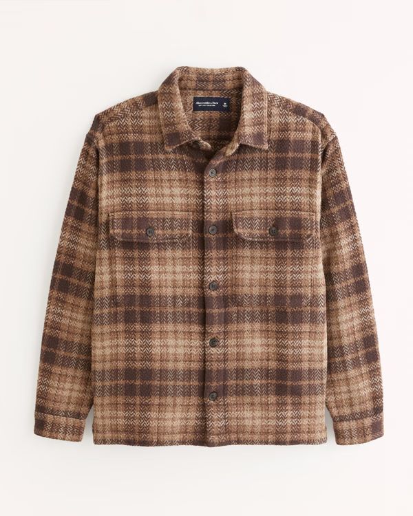 Heavyweight Flannel Shirt Jacket | Abercrombie & Fitch (US)