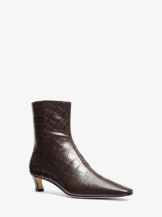 Cosmo Crocodile Embossed Leather Boot | Michael Kors US