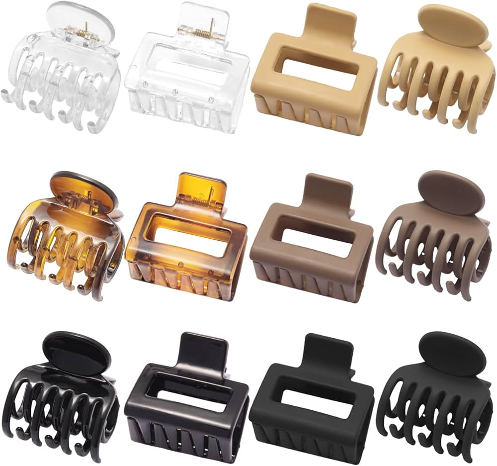 Medium Hair Clips for Women Girls 12 Bulk Pack, 2" Small Claw Clips for Thin, Fine, Short, Medium... | Amazon (US)