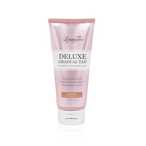 Loving Tan Deluxe Gradual Tan Lotion, Medium- Natural Looking Self Tanner, Professional Strength Sunless Tanner, 7+ Self Tanning Applications per Bottle-Cruelty Free, Naturally Derived DHA-5.07 Fl Oz | Amazon (US)