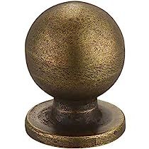 6 Pack 1" Inch (25mm) Diameter Round Solid Vintage Antique Brass Finish Kitchen Cabinet Knob. | Amazon (US)