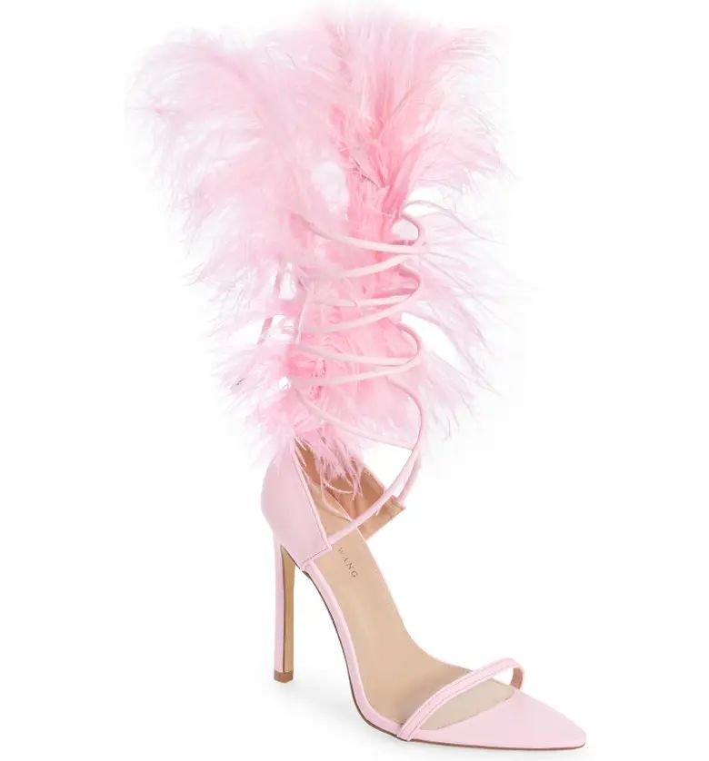 Cleasby Faux Feather Pointed Toe Sandal (Women) | Nordstrom