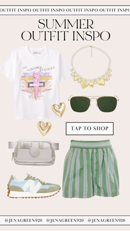 Summer Outfit Inspo | Striped Boxer Shorts | Graphic Tee | New Balance Sneakers | Clear Belt Bag | Casual Outfit 

#LTKStyleTip #LTKItBag #LTKShoeCrush