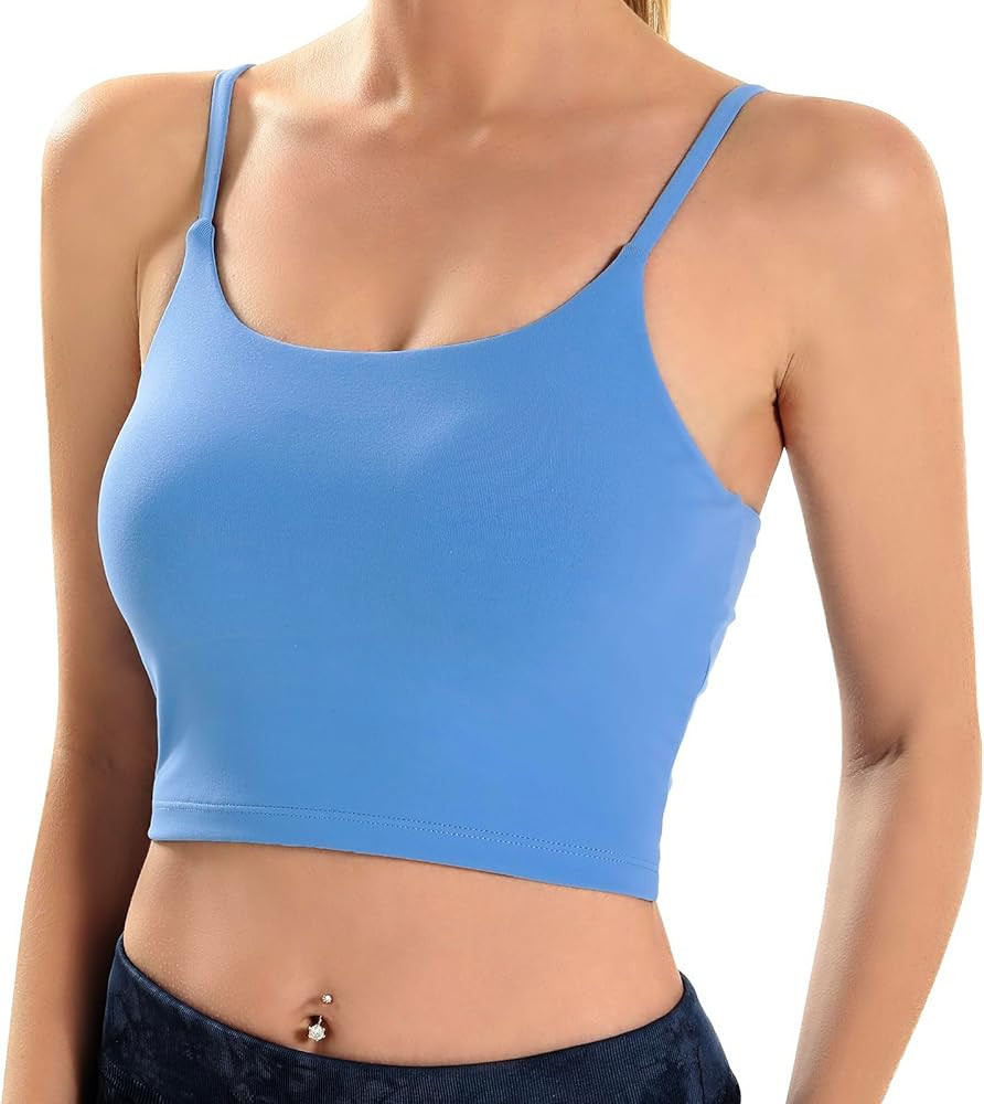 ECOPARTY Wirefree Padded Yoga Sports Bra for Women - Moisture Wicking Quick Dry Workout Crop Tank... | Amazon (US)