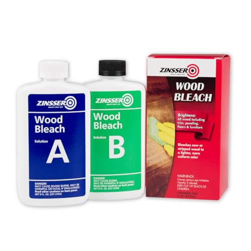 Zinsser Wood Bleach Kit | Lighten Furniture, Floors, Cabinets, Trim | Removes Red Tone | 2-Step Brightening System | 2-Step 8 fl. oz. Kit (16 fl. oz. Total) | Amazon (US)