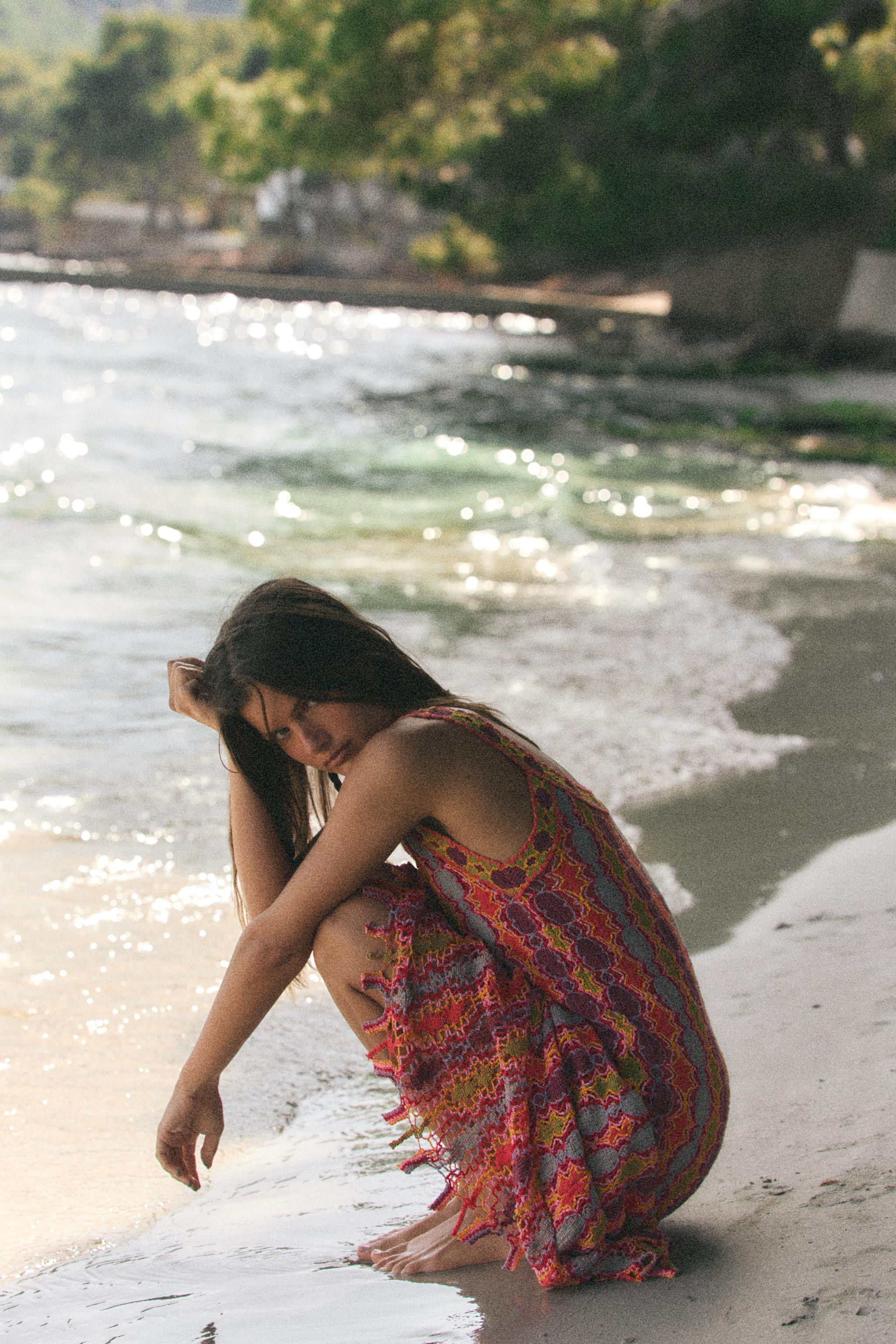 LONG FRINGED KNIT DRESS | Zara US