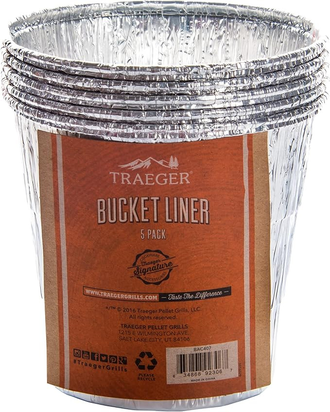 Traeger Grills BAC407 Grease Bucket Liner Grill Accessory, 5-Pack | Amazon (US)