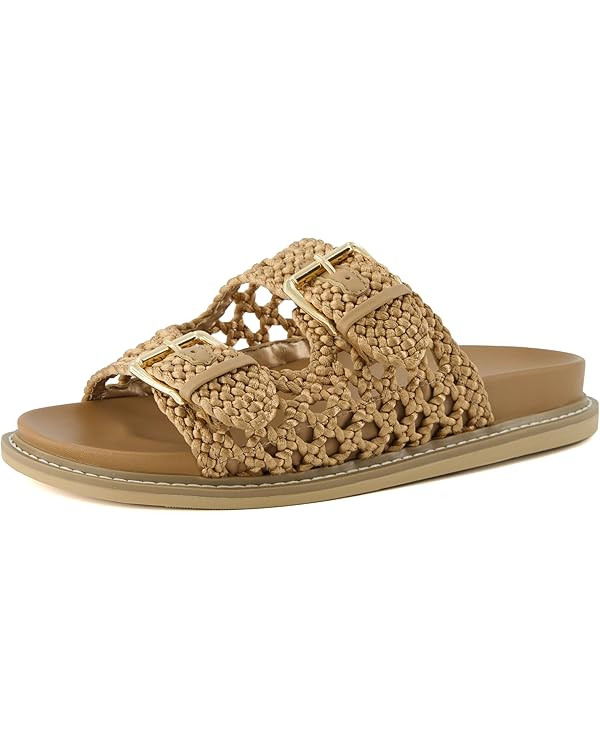 CUSHIONAIRE Women's Weaver Woven footbed sandal with +Comfort, Wide Widths Available | Amazon (US)