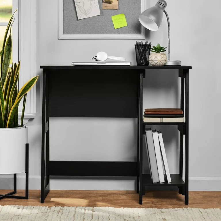 Mainstays Quick Assembly Desk, Black Finish | Walmart (US)
