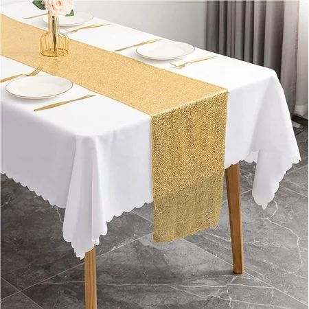 Yozhu Gold Table Runner Modern Table Runner Chiffon Table Runner Wedding Table Decoration Birthday D | Walmart (US)
