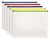 Pendaflex Poly Zip Envelope, Letter Size, Assorted Color Zippers, 5 per Pack (85292) | Amazon (US)