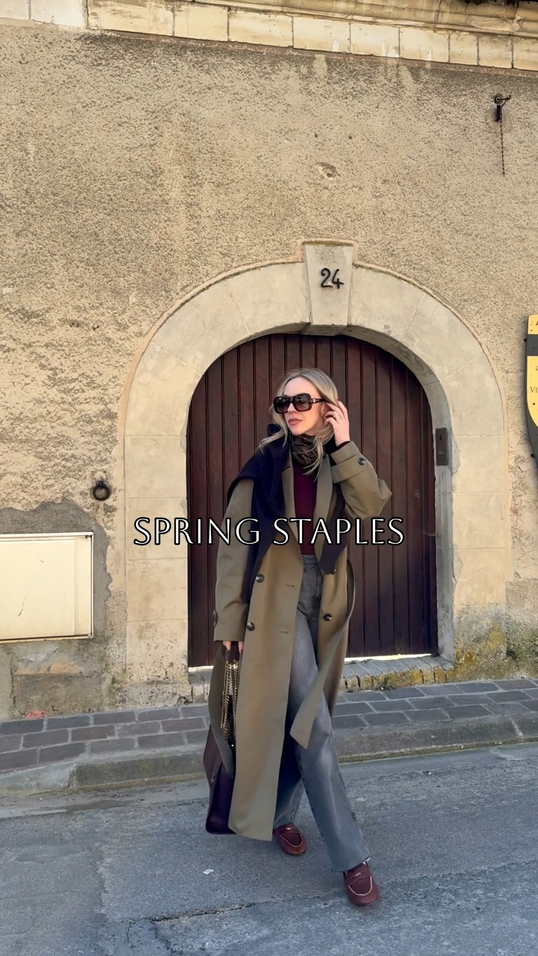 Spring outfits 2026, travel outfit, spring capsule wardrobe, olive green trench coat, silk scarf, gray jeans, @Zara leather loafers, YSL tote bag 

#LTKSeasonal #LTKOver40 #LTKTravel