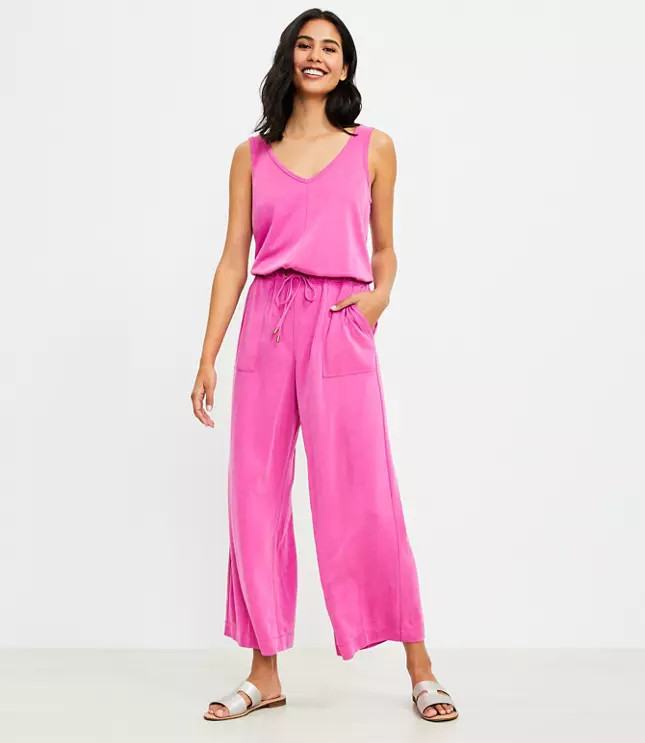 Lou & Grey Sandwashed Sleeveless Jumpsuit | LOFT