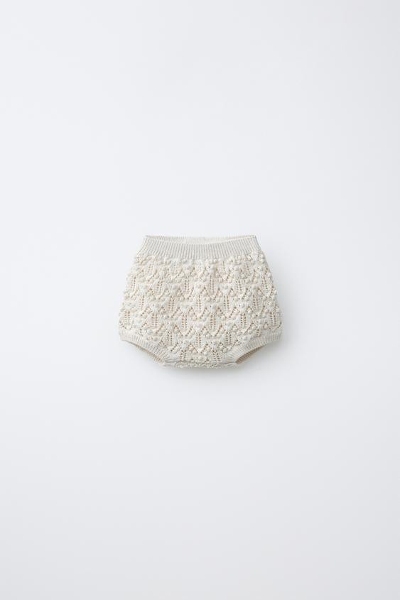 LINEN BLEND KNIT BLOOMERS | Zara US