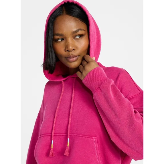 No Boundaries Washed Fleece Pullover Hoodie, Women's XXS-XXL | Walmart (US)