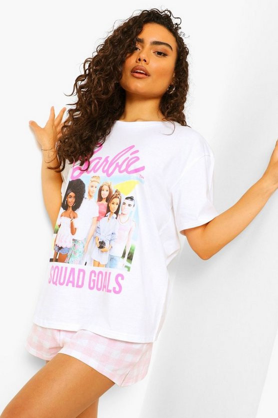 Barbie Squad Goals PJ Short Set | Boohoo.com (US & CA)