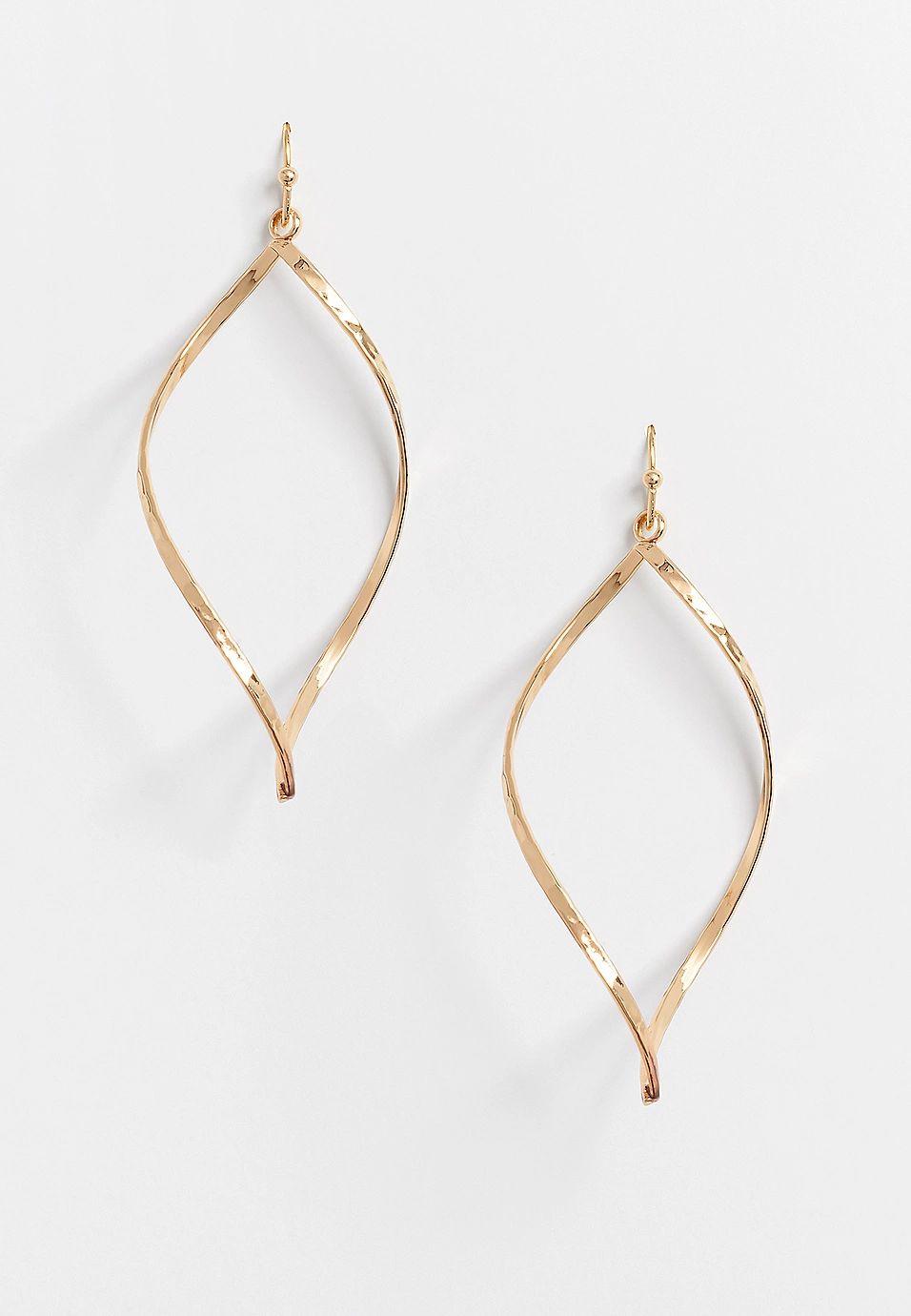 Gold Twisted Drop Hoop Earrings | Maurices