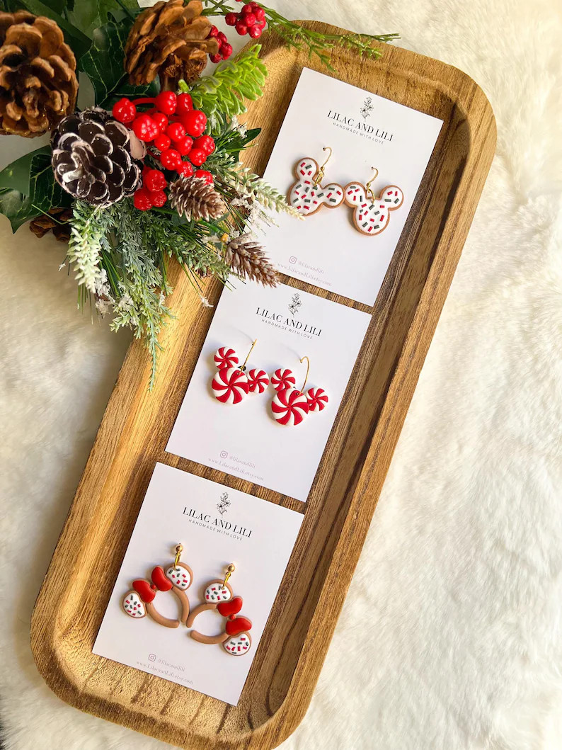 Christmas Clay Earrings| Holiday Earrings| Mouse Headband Earrings| Frosted Christmas  Cookie| Mi... | Etsy (US)