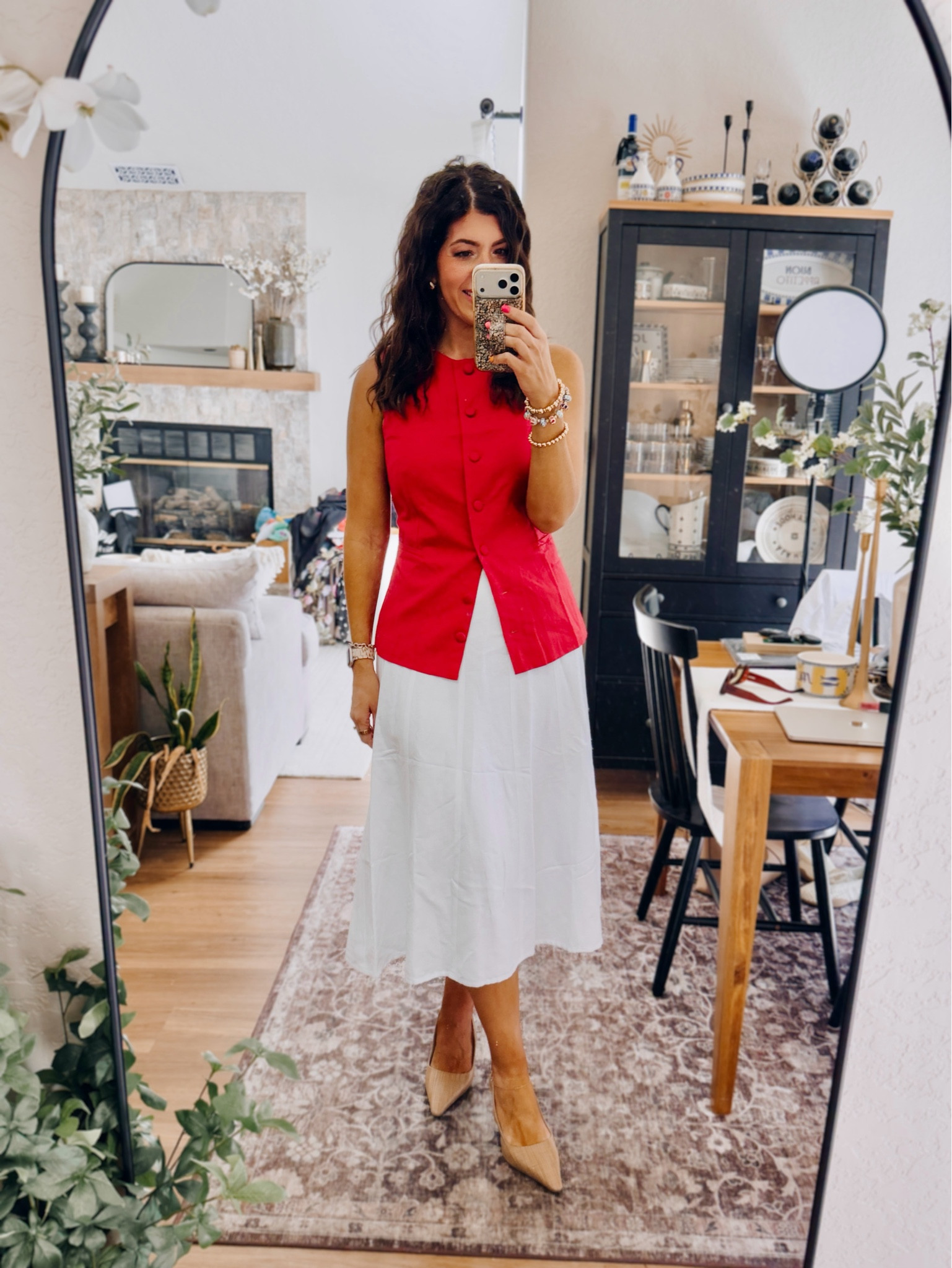 Recent work outfits
In a medium vest and medium linen skirt

#LTKMidsize #LTKOver40