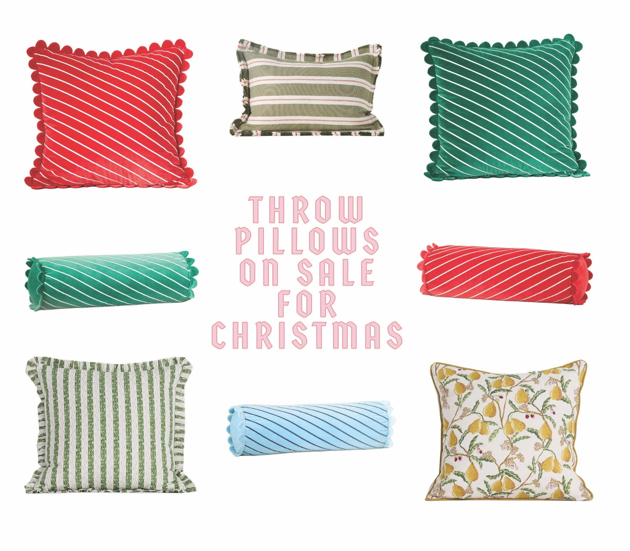 These cute pillows are on major sale and would be perfect for Christmas! I love that the bolsters remind me of Christmas candies.✨💫

#LTKSaleAlert #LTKHome #LTKSeasonal