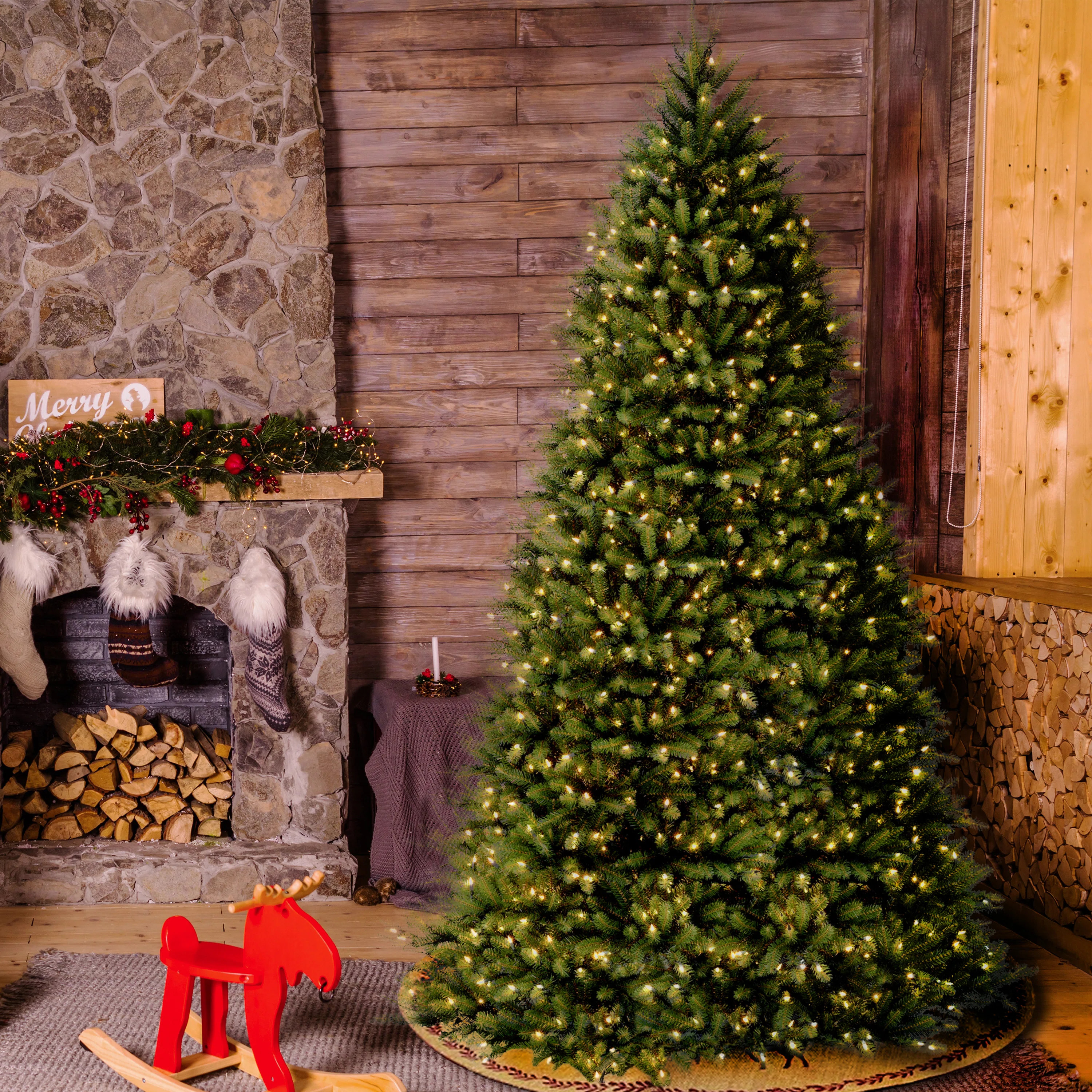Dunhill Fir Tree with Clear Lights | Wayfair North America