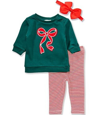 Baby Girls Long Sleeve Bow Applique Long Sleeve Top & Leggings Set | Dillard's