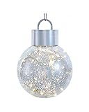 Kurt S. Adler 150MM Battery-Operated Plastic LED Silver Ball Ornament, Multi | Amazon (US)