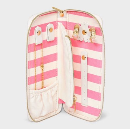 Small Long Case Stripe Lining Jewelry Organizer - love the chic white with the pink striped lining!! 

Great size for quick trips!

Target Style. Vacation. Travel  

#LTKTravel #LTKStyleTip #LTKItBag