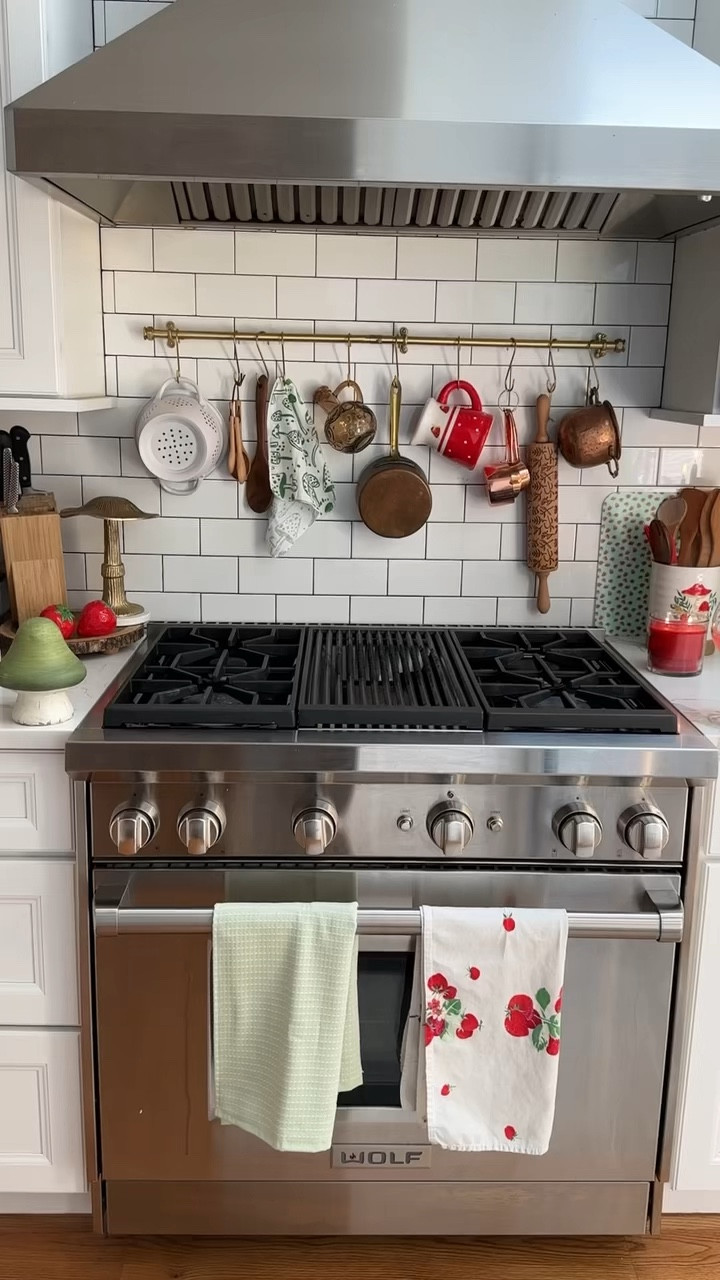 I added this gold bar into my kitchen, which gives me a little nook to seasonally decorate - i wanted it to fulfill all of my cottage core dreams 🍄🍓🌿 i found so many cute mushroom and strawberry pieces - which decor do you love more: summer☀️ or fall🍂? #homedecor #cottagecore #kitchendecor

#LTKhome #LTKSeasonal #LTKVideo