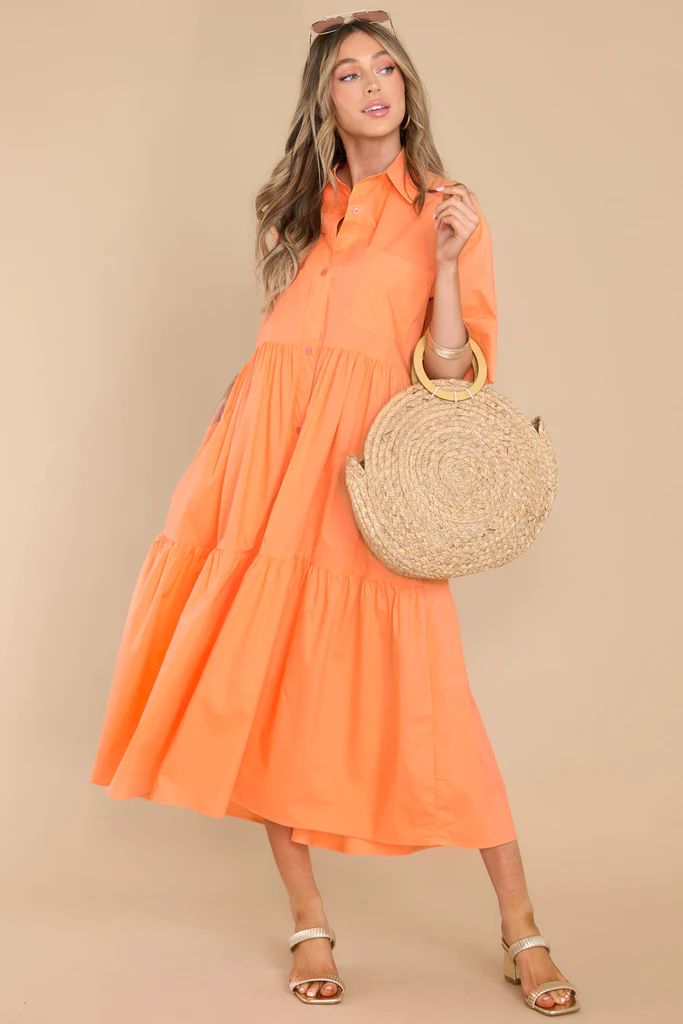 Designed To Unwind Orange Cotton Maxi Dress | Red Dress 