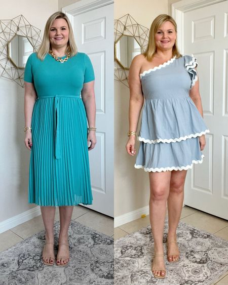 Both dresses are on major deal for the next few days! In the large in both. Both have clippable 15% off coupons. Enter the codes at checkout to save more:
-Midi pleat dress: 42% off with code 42K7C8JE
-One shoulder mini dress: 40% off with code 40Z18L49

Summer dresses. Party. Workwear  

#LTKStyleTip #LTKSaleAlert #LTKMidsize