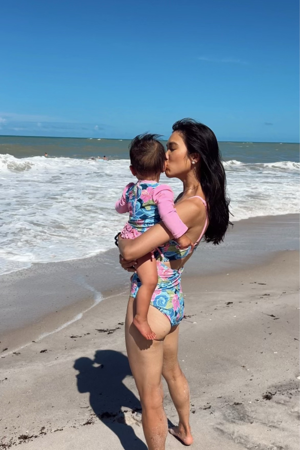 Matching swimsuits with baby girl that are adorable for summer! They are both UPF 50. Wearing size XS and it fits TTS! 

#LTKSwim #LTKFamily #LTKStyleTip