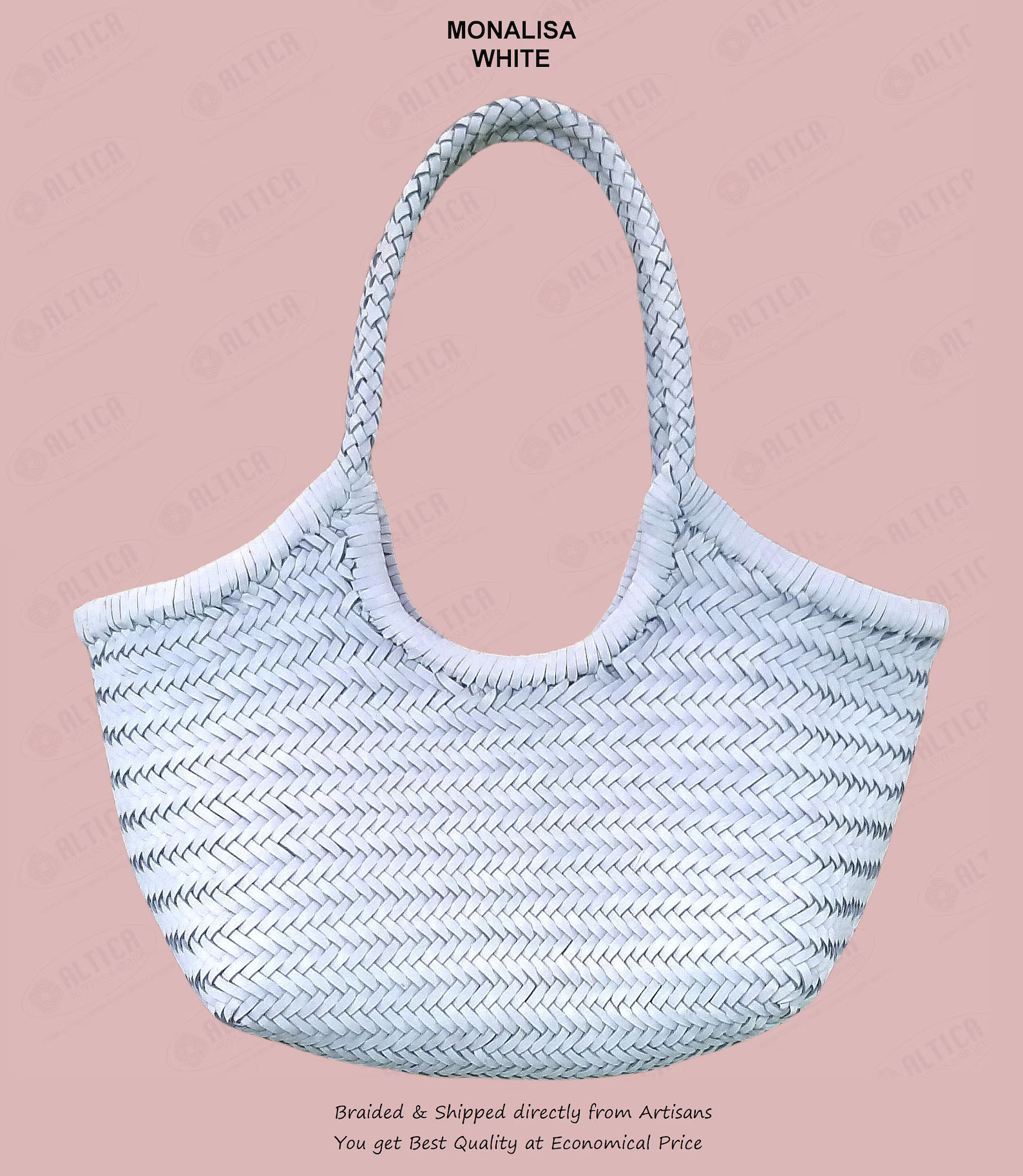 ALTICA Genuine Leather Hand Woven Triple Jump Bamboo Style Ladies Hobo Bag MONALISA WHITE - Etsy | Etsy (US)