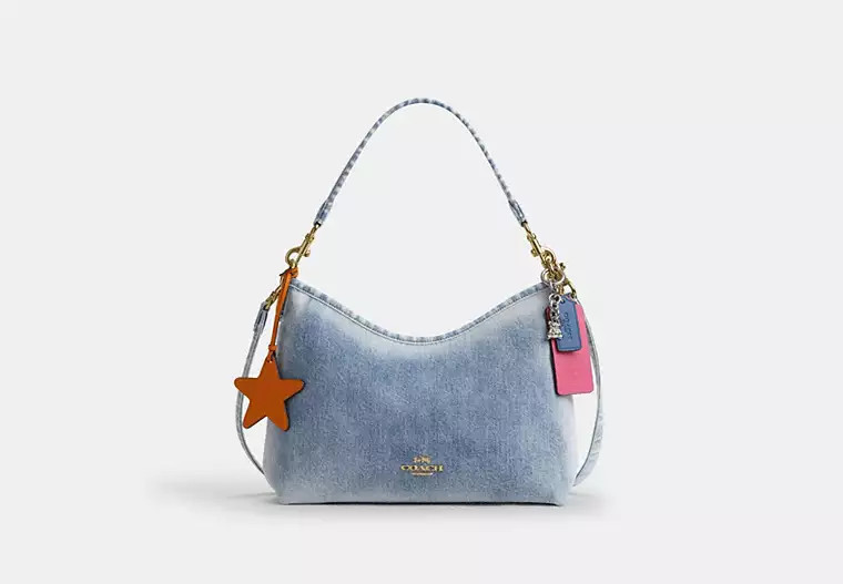 Laurel Shoulder Bag In Loved Denim With Charms | Coach Outlet US