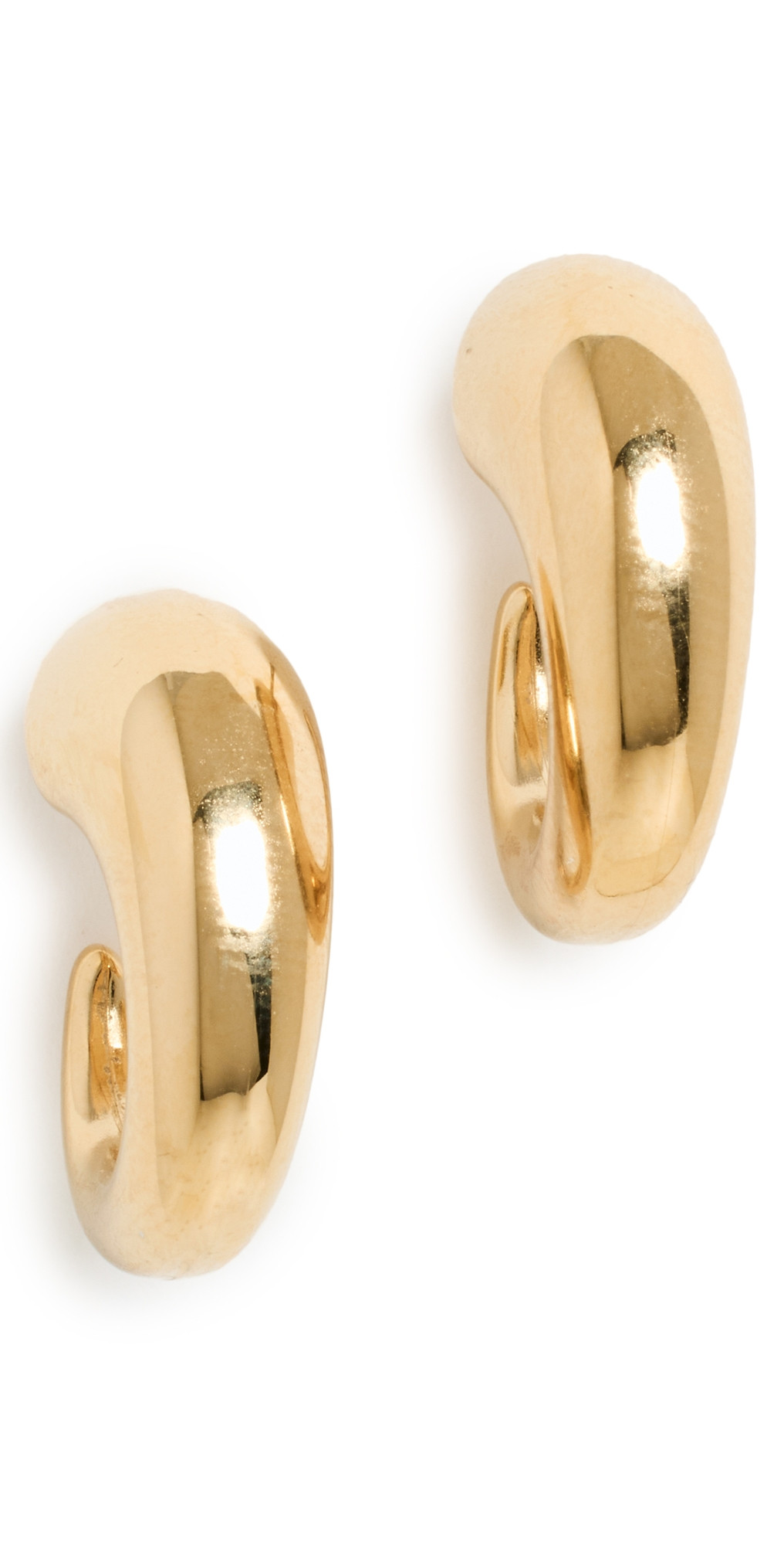 By Adina Eden Solid Bubble Elongated Hoop Earrings | Shopbop