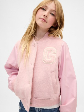 Kids Wool-Blend Varsity Bomber Jacket | Gap (US)