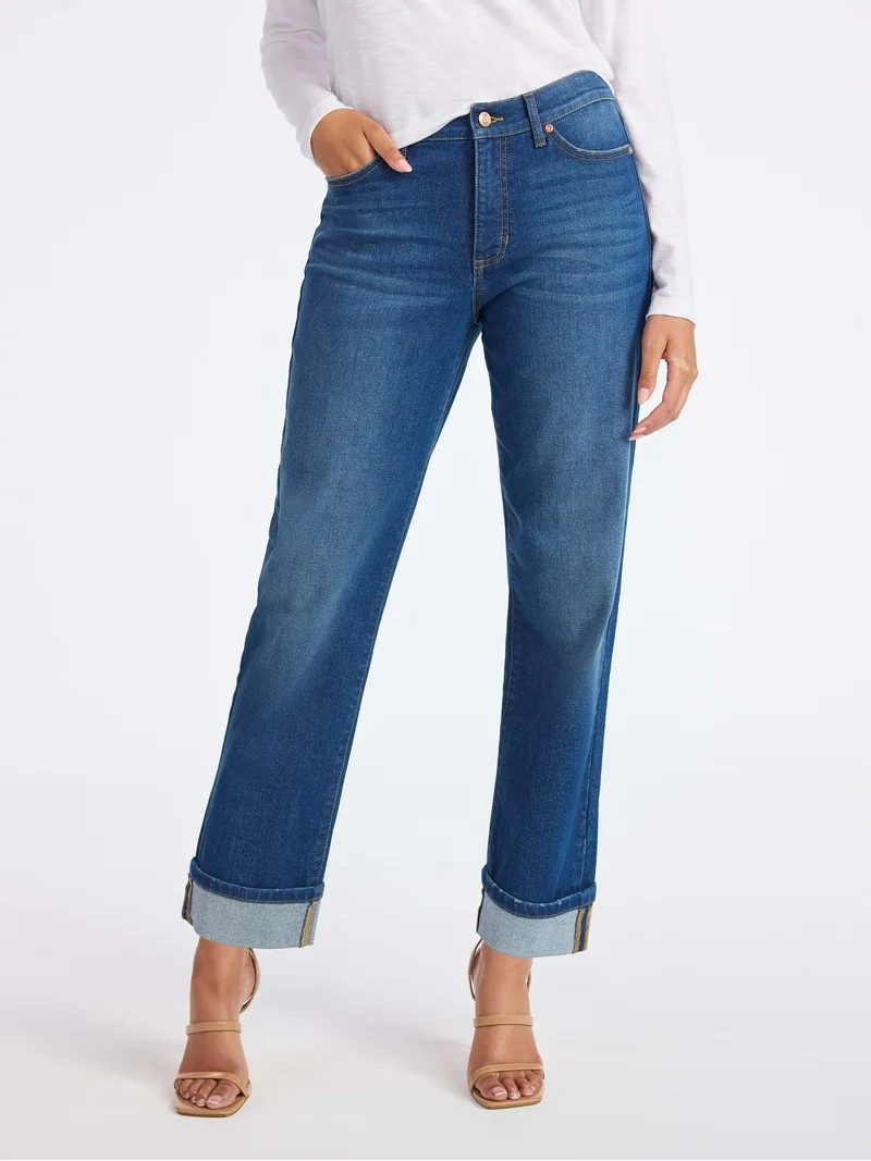 Sofia by Sofia Vergara Women's Beatrix Relaxed Boyfriend Jeans, 27" Inseam, Sizes 0-20 - Walmart.... | Walmart (US)